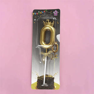 Venta caliente Gold Bow Crown Shape Velas de cumpleaños digitales 0-9 Velas de fiesta Paquete individual Número de <span class=keywords><strong>vela</strong></span> de cumpleaños con lazo - Product Image 4