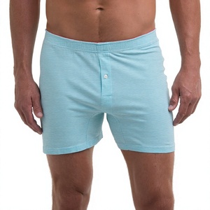 <b>Custom</b> Logo OEM Breathable Cotton/Spandex Knit Hot Sale Men's Mid-rise Long Leg <b>Boxer</b> Shorts - Product Image 2