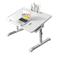 Bureau d'ordinateur pliable robuste, support pour ordinateur portable réglable en hauteur, table portable avec tiroir pour adultes et étudiants