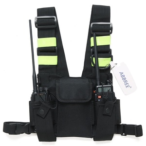 Abbree pecho fluorescencia paquete frontal bolsa pistolera chaleco Rig llevar para Radio bidireccional Baofeng TYT Wouxun <span class=keywords><strong>Motorola</strong></span> Walkie Talkie - Product Image 1