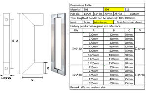 ผลิตสแตนเลสสตีลที่ทันสมัย 304 316 มือจับประตูกระจกกระจกอาบน้ําเชิงพาณิชย์หรูหรา - Product Image 3