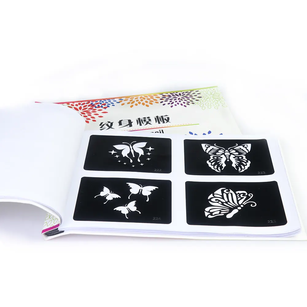 Bán buôn DIY nghệ thuật cơ thể Airbrush Tattoo stencils cuốn sách