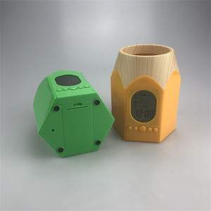 Haonan Office Supplies Store Wooden Pen Holder With Digital Clock And <b>Calendar</b> For Desk Use In Multiple Colors - Product Image 3