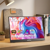 Écran portable pour ordinateur portable de jeu ultra-fin FHD 15,6 pouces avec USB Type C, haut-parleurs doubles, extension d'écran d'ordinateur portable, écran LCD 1080P