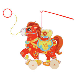 Handheld Horse Lantern DIY Craft Kit <b>Red</b> Golden White Rainbow Colors PP <b>Material</b> For Spring Festival New Year Decorations - Product Image 4