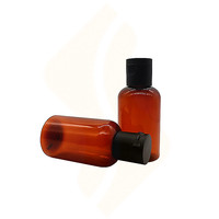 Grosir botol silinder kosmetik warna Amber dengan atasan cakram PP untuk Losion kosmetik 50ml 100ml