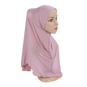 Gran oferta 2025, bufanda Hijab de muselina de alta calidad, nuevo diseño, Hijab instantáneo elegante para niñas, uso diario, patrón sólido - Product Image 6