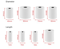 Rouleaux de papier thermique Papel Termico 80 x 80 mm pour imprimante de caisse enregistreuse, papier de reçu ATM, rouleau de papier thermique