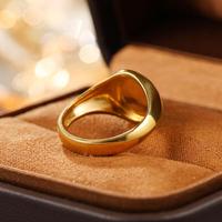 Embrassez la vie avec un sourire-Bague Smiley créative en or jaune 10 carats, en or rose ou en platine pour hommes et femmes