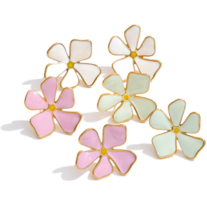 أقراط مطلية بالذهب من الفولاذ المقاوم للصدأ بتصميم كرتوني أنيق من JINYOU 2348 للنساء - Product Image 1