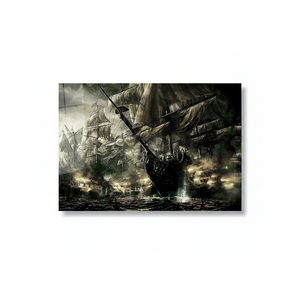 Printed <b>Canvas</b> Art Abstract Pirate Battle Office <b>Wall</b> Decor Art Deco Panel Hanging - Product Image 2