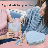 Mode porte-monnaie petit porte-monnaie en forme de coeur en cuir PU pochette à monnaie dame coeur Design Kawaii pochette avec porte-clés
