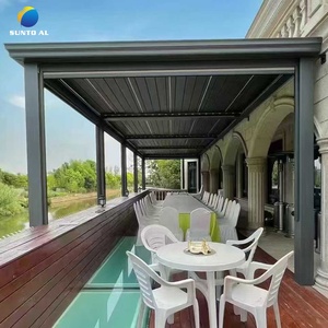 Pergola à lames orientables en aluminium SUNTO, personnalisée, pour extérieur, imperméable, ignifuge, écologique, au design naturel, auvent pour terrasse, balcon, auvent <span class=keywords><strong>de</strong></span> patio - Product Image 1