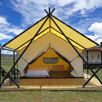 Camping familial imperméable pour 2 à 4 personnes Yourte Safari Tente en toile avec salle de bain