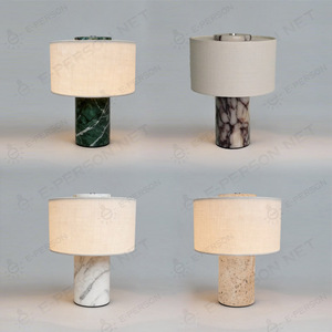 Lámpara de Mesa Moderna y Sencilla de Mármol <span class=keywords><strong>con</strong></span> Pantalla de Tela, Lámpara de Noche LED <span class=keywords><strong>con</strong></span> Funcionamiento a Batería - Product Image 6
