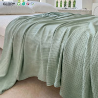 Plaids en vrac en viscose de bambou pour canapé 152x229cm, couverture décorative en bambou tissé gaufré pour les magasins de détail