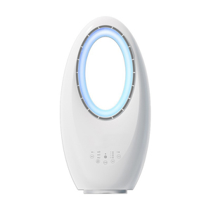 مروحة كهربائية بلاستيكية ذكية بدون شفرات مع إضاءة LED وتحكم صوتي عن بعد، مروحة تبريد هواء مع جهاز تحكم عن بعد - Product Image 2