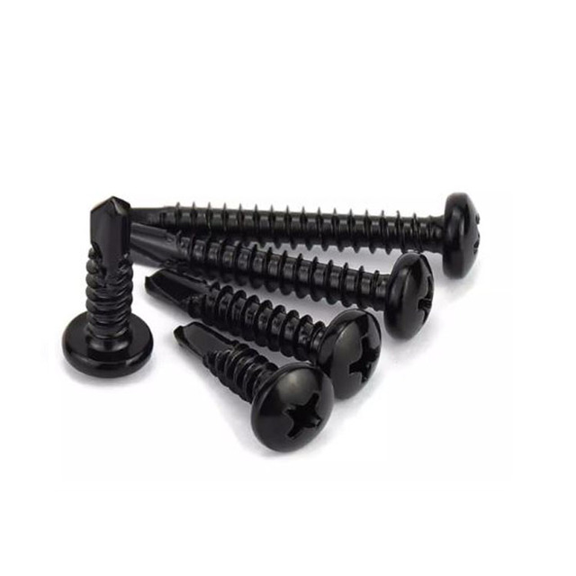 Self-Tapping Metal Screws 410 Stainless Steel Hexagon Self-Drilling Screws Metric System Black Finish M3.5M4.2M4.8