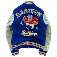Veste de baseball pour homme sur mesure ODM, en chenille épaisse, broderie lettres, style hip hop, veste matelassée streetwear, style letterman.