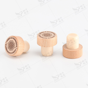 Thanh gỗ Top cap nút chai Stopper chai rượu vang tùy chỉnh gỗ Top chai dầu chấp nhận tổng hợp nút chai t hình dạng tổng hợp màu đen - Product Image 2