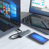 Boîtier externe portable pour SSD M.2 NVMe/SATA à double protocole en aluminium sans outil