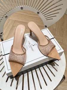 Point Toe <b>Chunky</b> Heel High Heel Sandals European and American Plus Size Open Toe Women's <b>Shoes</b> Simple 2025 Summer - Product Image 4