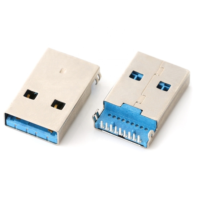 3.0 USB A male dip connector 9pins sink plate usb type a male connector for PCB