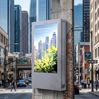 Afficheur numérique extérieur sur pied de 55 pouces, écran LCD simple face, moniteur étanche avec écran tactile en acier inoxydable