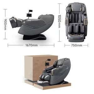 כיסא עיסוי מתקפל מדגם זיפין, עיסוי שיאצו 4D 3D, אפס כבידה, דמוי עור PU, עם חימום לגב התחתון, עיצוב חוסך מקום - Product Image 2
