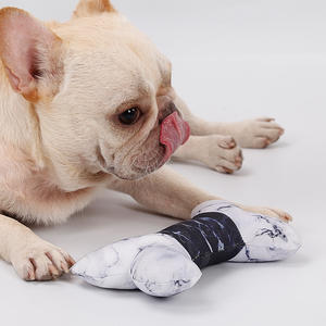 Mermer tasarım kemik şekli Pet çiğneme oyuncağı çevre dostu güçlü Squeak köpek oyuncaklar dayanıklı naylon yapılmış - Product Image 4