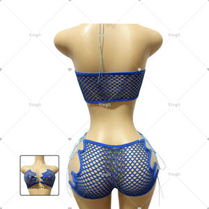 Shorts sexy noirs à taille haute en résille burlesque sur mesure Yingli Wholesale - Product Image 2