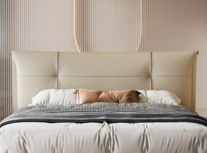 Lit minimaliste italien <span class=keywords><strong>Miranda</strong></span> en cuir véritable avec éclairage, garniture élégante et chic, lit flottant de 1,8 m - Product Image 4