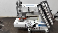 JUKKY Meilleure Vente VC008 Machine à Coudre Spéciale Multi-Aiguilles à Point de Chaînette Cylindrique 12 Aiguilles pour la Couture de la Taille des Vêtements