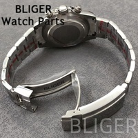 Montre automatique chronographe analogique pour homme BLIGER 30-34 mm, lumineuse, 10 bars, boîtier en acier inoxydable argenté, verre saphir