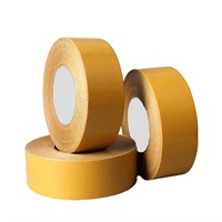 Ruban adhésif en maille acrylique double face de qualité industrielle, imperméable, jaune/blanc, pour scellage de cartons, murs, bureaux et sols