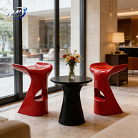 Moderne Casual Fiberglas-Barhocker für Esszimmer, Wohnzimmer, Küchen, Cafés, Hotels und Außenbereiche - Langlebige Gewerbemöbel