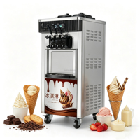 Máquina Comercial Vertical de Helado Suave y Gelato Italiano de Acero Inoxidable de Alta Capacidad con Diseño de Tres Asas para Frutas y Leche 150