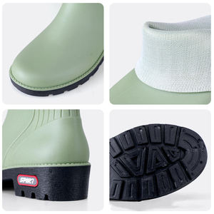 WXL480 bottines <span class=keywords><strong>de</strong></span> pluie imperméables antidérapantes pour femmes, chaussures d'<span class=keywords><strong>eau</strong></span> chaude en velours, bottes <span class=keywords><strong>de</strong></span> pluie courtes - Product Image 6