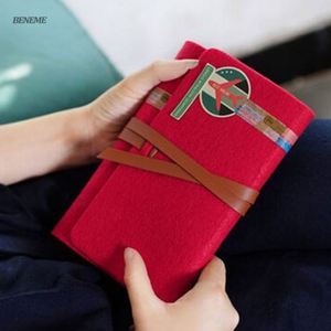 Factory Price Wholesale Printed <b>Gift</b> A5 A6 Sized Woollen Felt Custom Hand Book Diary 6 Ring Notebook with Band - Product Image 3