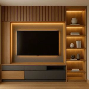Set di Mobili da Soggiorno Porta <span class=keywords><strong>TV</strong></span> a U Moderno con Caminetto - Product Image 5