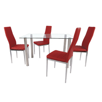 Meilleur choix : Ensemble de table à manger pour cuisine avec une table en verre et 6 chaises en cuir noir