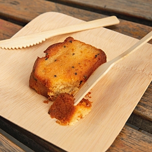 أدوات مائدة من الخيزران صديقة للبيئة تشمل سكين وشوكة وملعقة - للمطاعم والحفلات، أدوات طعام قابلة للتحلل - Product Image 4