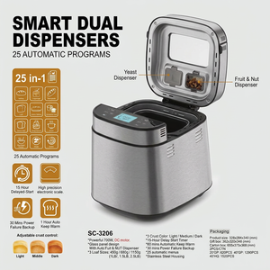 เครื่องทำขนมปังอัตโนมัติ Sohef Home Electric รุ่น Smart 25 เมนู พร้อมเครื่องชั่งดิจิตอลในตัว และตัวจ่ายผลไม้และถั่วอัตโนมัติ ผลิตในเยอรมนี - Product Image 2