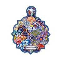 GERADA OEM ODM Moderne 15*20cm Sous-verre et support de plat rectangulaire irrégulier en céramique, thème Océan Plage, écologique, lavable, personnalisable, résistant à l'eau