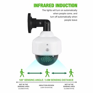 Outdoor <b>Solar</b> Wall Lamp Dummy <b>Camera</b> Fake LED <b>Solar</b> Power Video Surveillance Flashing Red Led Waterproof Body Induction Light - Product Image 6