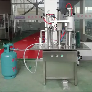 Semi automatic freon gas butane filling machine for special can bottle