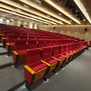 Chaises de théâtre pliantes en aluminium de conception moderne pour salles de concert, auditoriums et cinémas, avec siège en cuir PU réglable - Product Image 3