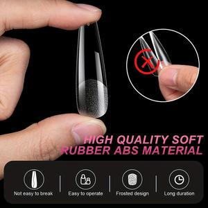 Ballett voll mit halb matten falschen Nägeln Transparenter klarer Finger ABS French Soft Gel Nagels pitzen Volle Abdeckung Half Matte Easy Apply - Product Image 5