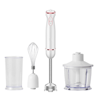 Petit mélangeur à main électrique, bâton Mini mélangeur à main professionnel robuste 2 3 4 en 1 mélangeur à main Portable sans fil