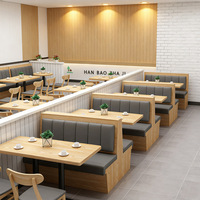 Ensemble de meubles de cuisine modernes en bois massif pour restaurant, avec espace de rangement pour salle à manger, tables, chaises et mobilier de bar à café